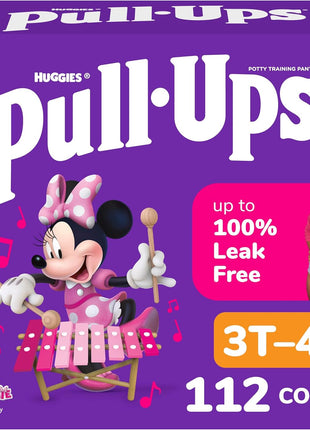 Pull-Ups Girls' Potty Training Pants, Size 3T-4T Training Underwear (32-40 lbs), 112 Count