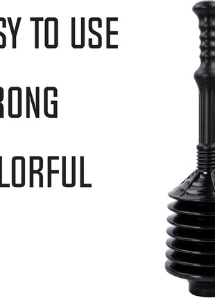 JS Jackson Supplies Professional Bellows Accordion Toilet Plunger, High Pressure Thrust Removes Heavy Duty Clogs from Clogged Bathroom Toilets, All Purpose Power Plungers for Bathrooms, Cobalt