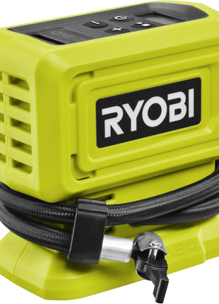 Ryobi - 18 V One+ 11 Bar Wireless Compressor - Tyre and Ball Inflation - Comes with 3 Tips (without Battery) - RPI18