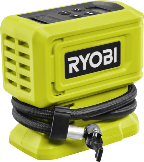 Ryobi - 18 V One+ 11 Bar Wireless Compressor - Tyre and Ball Inflation - Comes with 3 Tips (without Battery) - RPI18