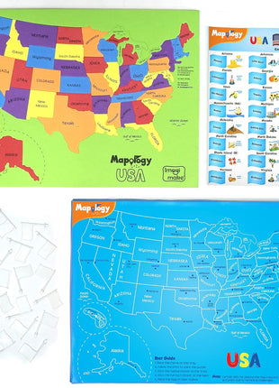 Imagimake Mapology USA Map Jigsaw Puzzle, Learn States, Capitals with Flags | Educational Geography Toy, 50 State Puzzle, Learn USA Capitals, Birthday Gift for Boy & Girl Ages 5,6,7,8,9,10,11,12 Year Old