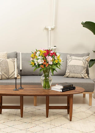 Benchmark Bouquets - 25 Stem Peruvian Lilies (Glass Vase Included) - Fresh Flowers for Delivery - Gift for Birthday, Anniversary, Sympathy, Get Well, Congratulations, Thanksgiving, Christmas