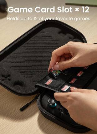 tomtoc Slim Carring Case for Nintendo Switch 2, Military Grade Protection | Odorless Felt Protective Hard Shell with 12 Game Card Slots, Portable Travel Storage Bag with Original Patent, Soft Interior