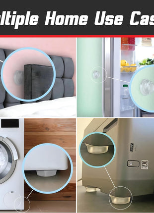 Door Stopper Wall Protector [4 Pack] - Clear Self Adhesive Rubber Door Bumpers. Prevent Damage to Walls from Door Knobs Handles - Door Stop