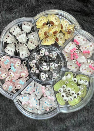 AJP 35PCS Mini Pendant Colorful Cartoon Resin Charms for Jewelry Making DIY Ornament - Cute Kitty Shape for Craft Bracelet Necklace Earrings