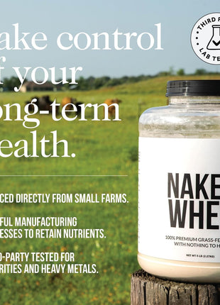 NAKED Whey Vanilla Protein Powder   Only 3 Ingredients   Grass Fed Whey Protein Powder, Vanilla Flavor, and Organic Coconut Sugar, No GMO, No Soy, and Gluten Free   24 Servings