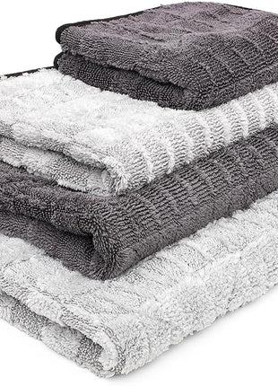 The Rag Company Gauntlet Car Drying Towel - 70/30 Korean Microfiber, Dries Faster Without Scratching, 900gsm, 20x30 inches, Ice Grey/Grey, Pack of 1