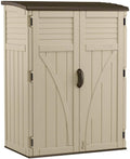 Suncast 54 Cubic Feet Vertical Storage Shed with Durable Plastic Construction, Multiple Wall Panels and Ample Space for Outdoor Storage