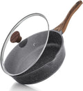 SENSARTE Nonstick Skillet, Deep Frying Pan 10/11/12 inch, Saute Pan with Lid, Stay cool Handle, Healthy Stone Cookware Cooking Pan, Induction Compatible (10 Inch/3.5QT)