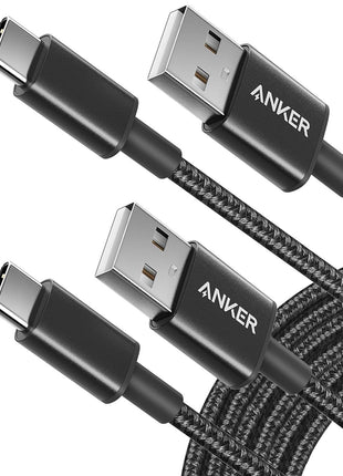 Anker USB A to USB C Cable, USB to USB C Cable (2-Pack, 3 ft, Black) | For iPhone 17 Series, Samsung Galaxy S10 / S10+, LG V30, Beats Fit Pro, and More