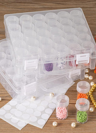 30 Slots Diamond Painting Storage Containers, Bead Organizer, Diamond Containers Diamond Painting Boxes Diamond Embroidery Box Storage Containers 30 Grids Storage Box for Beads Rhinestones (2 Pack)