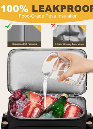 MIYCOO Cooler Backpack - 40 Cans Insulated Backpack Cooler for Men & Women, Portable 2 Leak Proof Compartments Coolers Bag for Beach Travel Picnic Lunch Hiking BBQ Camping