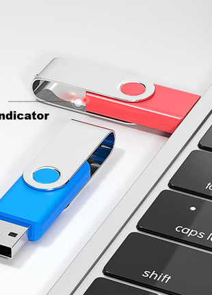 2 Pack 64GB USB Flash Drive USB 2.0 Thumb Drives Jump Drive Fold Storage Memory Stick Swivel Design - Black