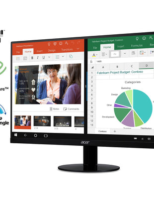 acer 21.5 Inch Full HD (1920 x 1080) IPS Ultra-Thin Zero Frame Computer Monitor (HDMI & VGA Port), SB220Q bi