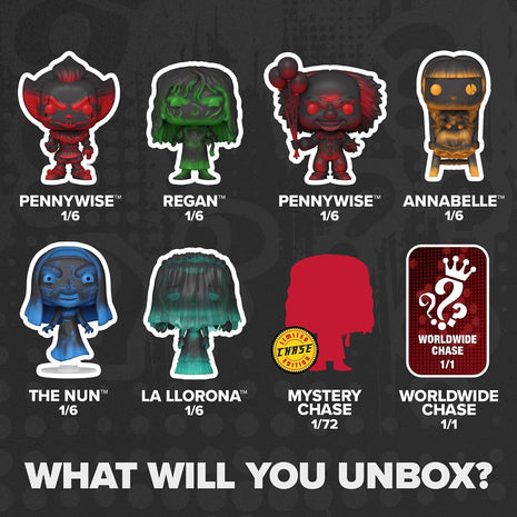Funko Pop! Mystery: Warner Bros. Horror Blind Box - Surprise Vinyl Figure | 6 Figures Per Blind Box - Collectible Horror Figurine - Official Merch - Pennywise, Annabelle, The Nun Or Others