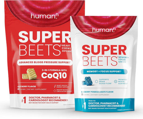 HumanN SuperBeets Advanced & Memory + Focus Chews
