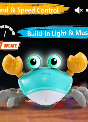 Crawling Crab Toy for Little Ones, Tummy Time Toy with Music and Lights, Interactive Moving Crab for Crawling, Walking and Early Development, Birthday Gift for Kids