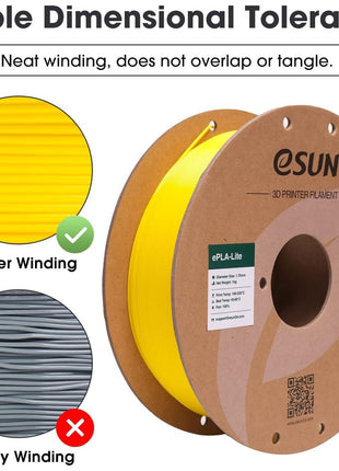 eSUN PLA Filament 1.75mm, High Toughness 3D Printer Filament Upgraded PLA Filament, Dimensional Accuracy  0.03mm, 1KG Cardboard Spool (2.2 LBS) 3D Printing Filament for 3D Printers, Yellow