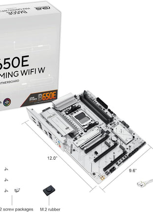ASUS B650E MAX Gaming WiFi W – AMD B650 AM5 ATX Motherboard, White PCB, DDR5, PCIe 5.0, 3X M.2, Wi-Fi 6E, 2.5Gb LAN, USB 10Gbps Type-C, DisplayPort, HDMITM, BIOS FlashbackTM, Aura Sync, Advanced AI PC