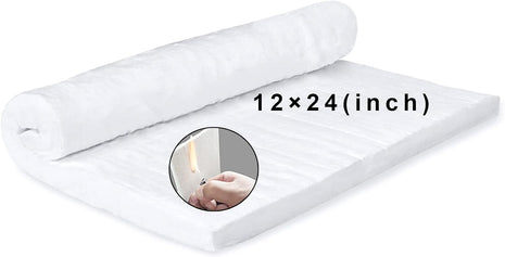 24 inch x12 inchx1 inch (Thick) Ceramic Fiber Blanket Fireproof Insulation Baffle Rated to 2400F, High-Temperature Resistance for Oven Stoves, Kilns, Forges