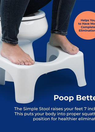 Squatty Potty Simple Curve Bathroom Toilet Stool 7" White | Squat Footrest Bathroom Stool for Improved Bowel Health and Natural Posture Lightweight with Sleek and Modern Design