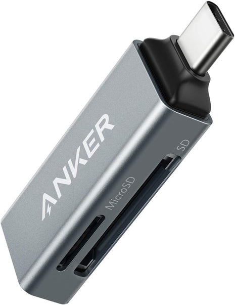 Anker SD Card Reader USB C, Dual Slots USB Type C to Micro SD Card Adapter | For iPhone and Laptops, Card Viewer with Dual Slots for SDXC/SDHC/SD/Micro SDXC/MicroSD/Micro SDHC/UHS-I Cards