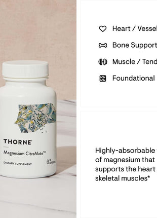 THORNE - Wellness Bundle - Bone, Muscle, Heart, and Lung Health - Vitamin D + K2 Liquid & Magnesium CitraMate
