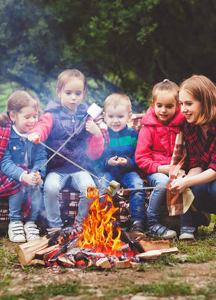 Marshmallow Roasting Sticks, Telescoping Smores Sticks for Open Fire Pit, 32 Inch Long Marshmallow Toasting Barbecue Forks S'mores Skewers for Campfire Camping Hotdog Hot Dog Bonfire Grill, 5 Pack