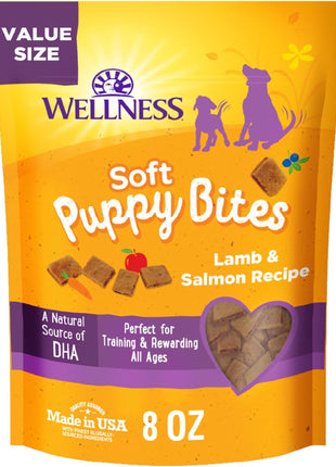 Wellness Puppy Treats, Natural, Training Treat, Grain Free, Soft Lamb & Salmon (8 Ounce Bag)