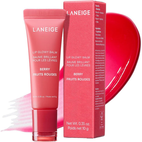 LANEIGE Lip Glowy Balm: Sheer Tinted Lip Treatment Balm Tube with Shea & Murumuru Butters for Hydrating, Moisturizing, Glossy, Non-Sticky Shine, Berry | Korean Skin Care, Berry