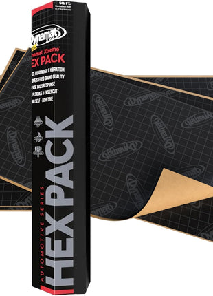 Dynamat Xtreme Sound Deadening Car Insulation Single Sheet Hex Pack 10425 ??Noise Dampening for Floor, Doors, Hood or Trunk ??Easy Self Adhesive Install ??Made in USA ??1 Sheet 18 inchx32 inch, 4 sq ft