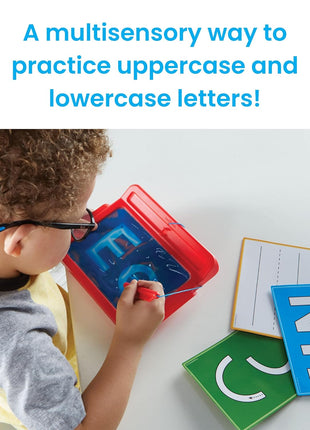 hand2mind Letter Tracing Sensory Pad, Reusable Handwriting Practice for Kids 3-5, Learn to Write, Letter Tracing Board, Toddler Writing Practice, Montessori Alphabet Toys, Preschool Learning Toys