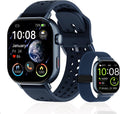 2026 Distance & Pace GPS Running Watch for Runners - Call & Text, AMOLED Large Screen, 50m Waterproof Swimming, Calorie & Step Counter, 2 Bands, Long Battery, for Seniors Men Women(Blue)