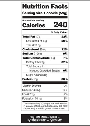 Quest Nutrition Chocolate Chip Protein Cookie, 15g Protein, 1g Sugar, 2g Net Carbs, Keto Friendly, High Protein, Low Carb; 12 Count