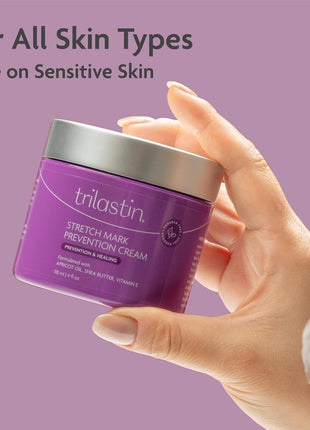 Trilastin Stretch Mark Cream for Pregnancy – Hydrating Belly Cream for Pregnant Women- Shea Butter & Vitamin E, Paraben Free, No Added Fragrances - Maternity Body Lotion for Belly, Hips, Thighs – 4 oz