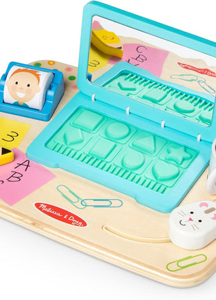 Melissa & Doug Wooden Work & Play Desktop Activity Board Infant and Toddler Sensory Toy - FSC-Certified
