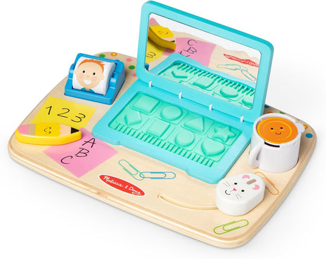 Melissa & Doug Wooden Work & Play Desktop Activity Board Infant and Toddler Sensory Toy - FSC-Certified
