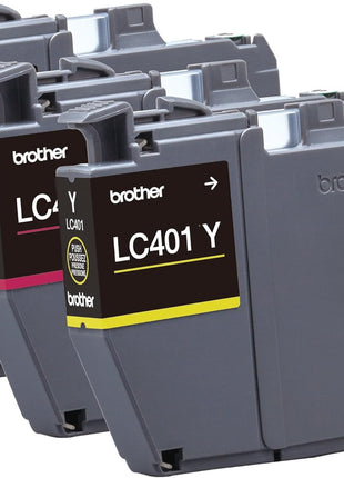 Brother Genuine LC401 Standard Yield 3-Pack Ink Cartridges – Includes 1 Cartridge Each of Cyan, Magenta and Yellow , 3 Count (Pack of 1)