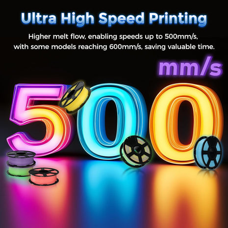 FLASHFORGE Rapid PLA Filament 1.75mm Luminous Melody, 500mm/s High Speed Printing, Glow in The Dark 3D Printer Filament 1kg Spool, Dimensional Accuracy  0.02mm, Brilliant, Long-Lasting Glow