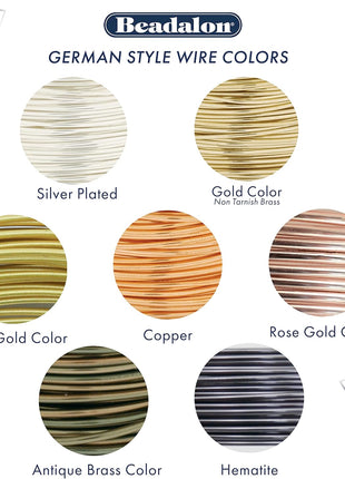 Beadalon German Style Wrapping Wire, Round, Gold Color, 20 Gauge, 6 m / 19.7 ft