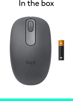 Logitech M196 Compact Ambidextrous Bluetooth Wireless Mouse - Graphite | Bluetooth connectivity, no USB receiver, quiet clicks, 3 non-customizable buttons, 12-month battery life, PC Mac compatible