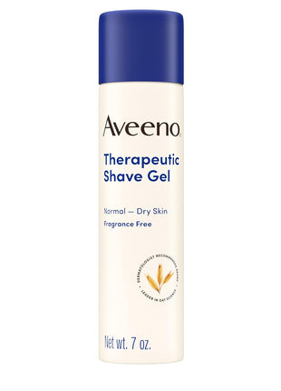 Aveeno Therapeutic Shave Gel with Oat and Vitamin E to Help Prevent Razor Bumps, Soothes Dry Skin and Provides a Close, Smooth Shave with Less Irritation, Fragrance-Free, 7 oz