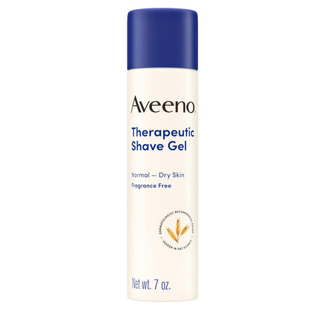 Aveeno Therapeutic Shave Gel with Oat and Vitamin E to Help Prevent Razor Bumps, Soothes Dry Skin and Provides a Close, Smooth Shave with Less Irritation, Fragrance-Free, 7 oz