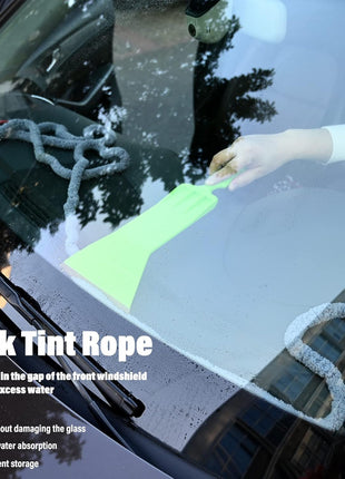 10 Feet Soft Water Absorbent Rope Tint Tools, Window Tint Film Install Water Drying Absorbed Rope, Automotive Windshield Rope Car Door Glass Cleaning Tool Prevent Liquid Spreading Barrier Rope Tool