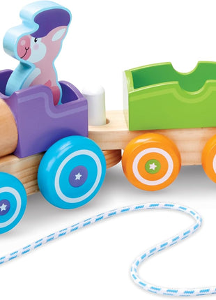 Melissa & Doug First Play Wooden Rocking Farm Animals Pull Train