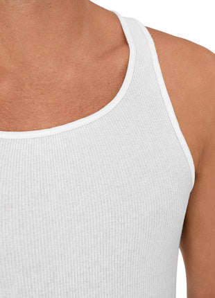 Hanes Men's Tank Undershirt Pack, Cotton Tank Undershirt, Moisture-Wicking, Breathable, White or Grey/Black, Multi-Pack