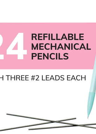 BIC Xtra-Smooth Pastel Mechanical Pencils, Medium Point, 0.7mm, 24-Count | Bulk Pack for School or Office Use | Smooth Writing Experience | No. 2 Lead for Standardized Tests