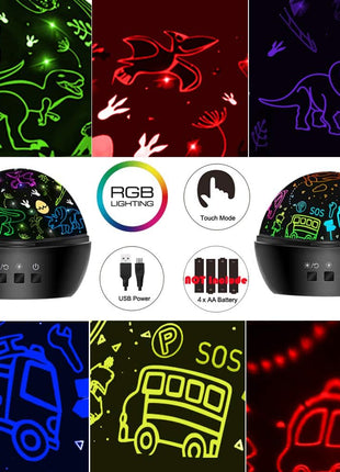 Dinosaur Night Light Toys for 3-8 Year Old Boys,2 in 1 Dino Projection for 2-10 Year Kids,Boys Girls Gifts,Suitable for Chirstmas Xmax Easter Birthday
