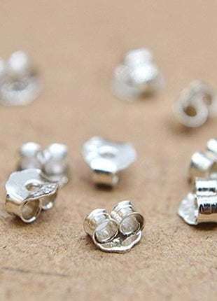 SANNIX 30pcs/15 Pairs 925 Sterling Silver Earring Backs Replacement Secure Ear Lockings