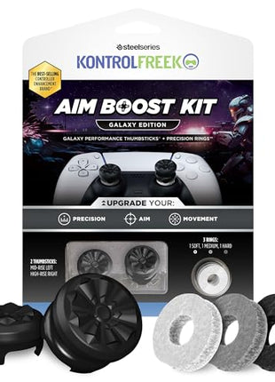 KontrolFreek Aim Boost Kit for PlayStation 5 (PS5) and PlayStation 4 (PS4) Controller | Includes Performance Thumbsticks and Precision Rings | Black Galaxy Edition
